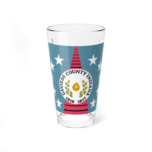 Flag of Daviess County Indiana (India) Pint Glass 16oz 16oz - Go Mug Yourself