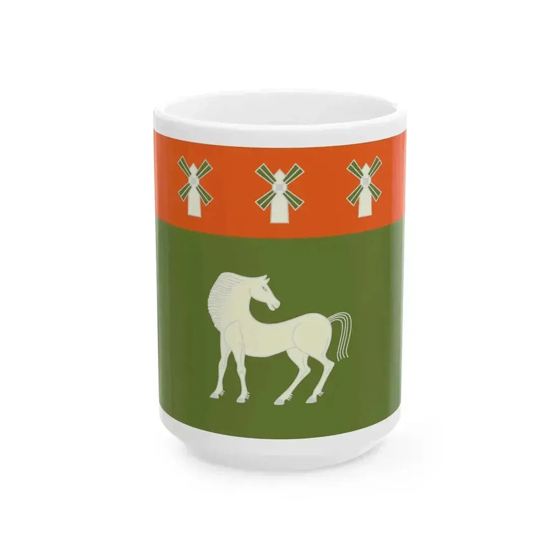 Flag of Davlekanovsky rayon (Russia) White Coffee Mug 15oz - Go Mug Yourself