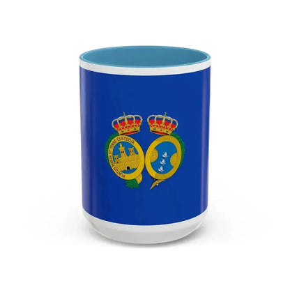 Flag of De Huelva Spain - Accent Coffee Mug 15oz Light Blue - Go Mug Yourself