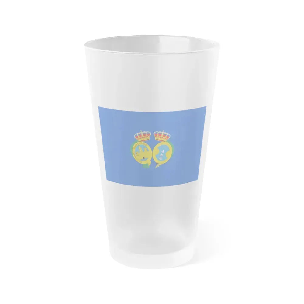 Flag of De Huelva Spain - Frosted Pint Glass 16oz 16oz Frosted - Go Mug Yourself