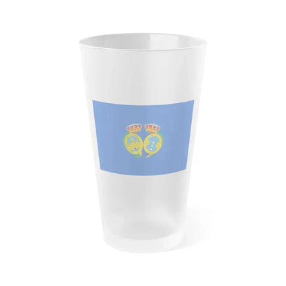 Flag of De Huelva Spain - Frosted Pint Glass 16oz 16oz Frosted - Go Mug Yourself