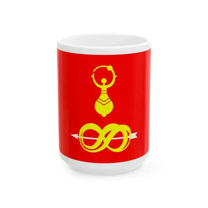 Flag of Debessky rayon Udmurtia (Russia) White Coffee Mug 15oz - Go Mug Yourself