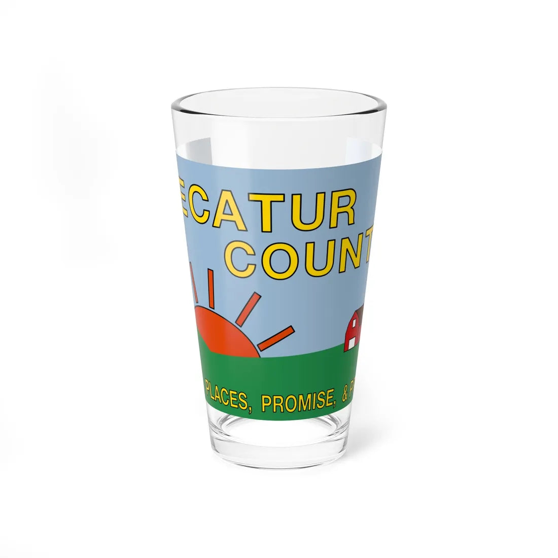 Flag of Decatur County Indiana (India) Pint Glass 16oz 16oz - Go Mug Yourself