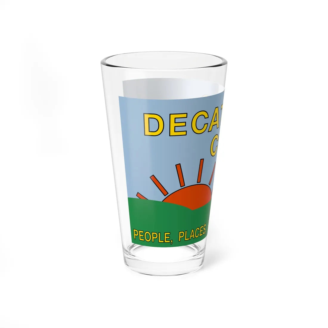 Flag of Decatur County Indiana (India) Pint Glass 16oz - Go Mug Yourself