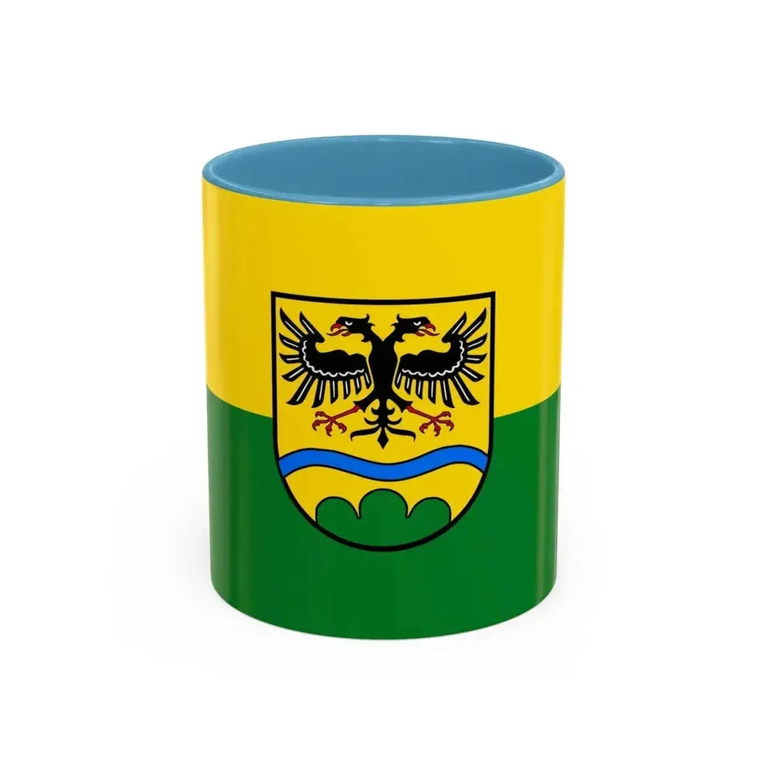 Flag of Deggendorf Germany - Accent Coffee Mug 11oz Light Blue - Go Mug Yourself