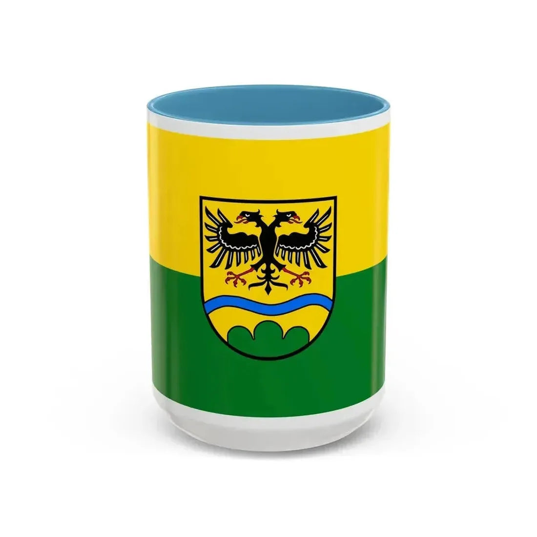 Flag of Deggendorf Germany - Accent Coffee Mug 15oz Light Blue - Go Mug Yourself
