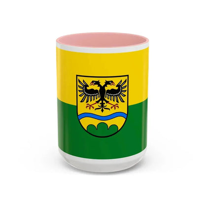 Flag of Deggendorf Germany - Accent Coffee Mug 15oz Pink - Go Mug Yourself