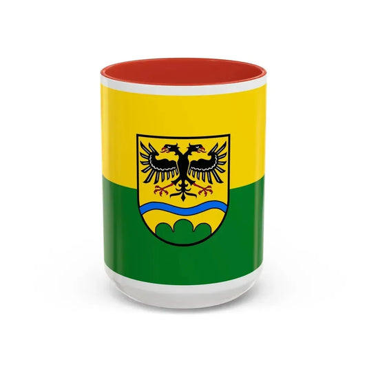 Flag of Deggendorf Germany - Accent Coffee Mug 15oz Red - Go Mug Yourself