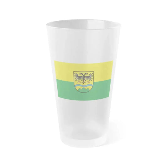 Flag of Deggendorf Germany - Frosted Pint Glass 16oz 16oz Frosted - Go Mug Yourself