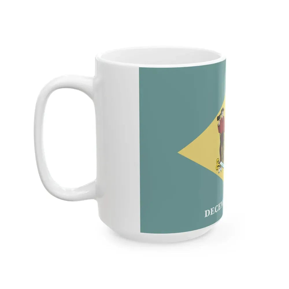 Flag of Delaware 3-2 (United States) White Coffee Mug - Go Mug Yourself