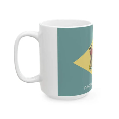 Flag of Delaware 3-2 (United States) White Coffee Mug - Go Mug Yourself