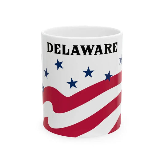 Flag of Delaware County Iowa Sesquicentennial (United States) White Coffee Mug 11oz - Go Mug Yourself