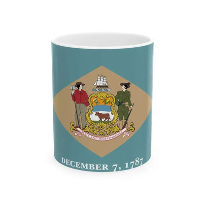 Flag of Delaware (United States) White Coffee Mug 11oz - Go Mug Yourself