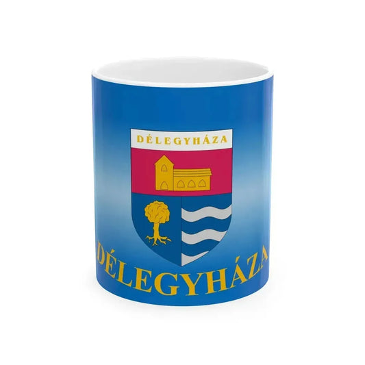 Flag of Delegyhaza (Hungary) White Coffee Mug 11oz - Go Mug Yourself