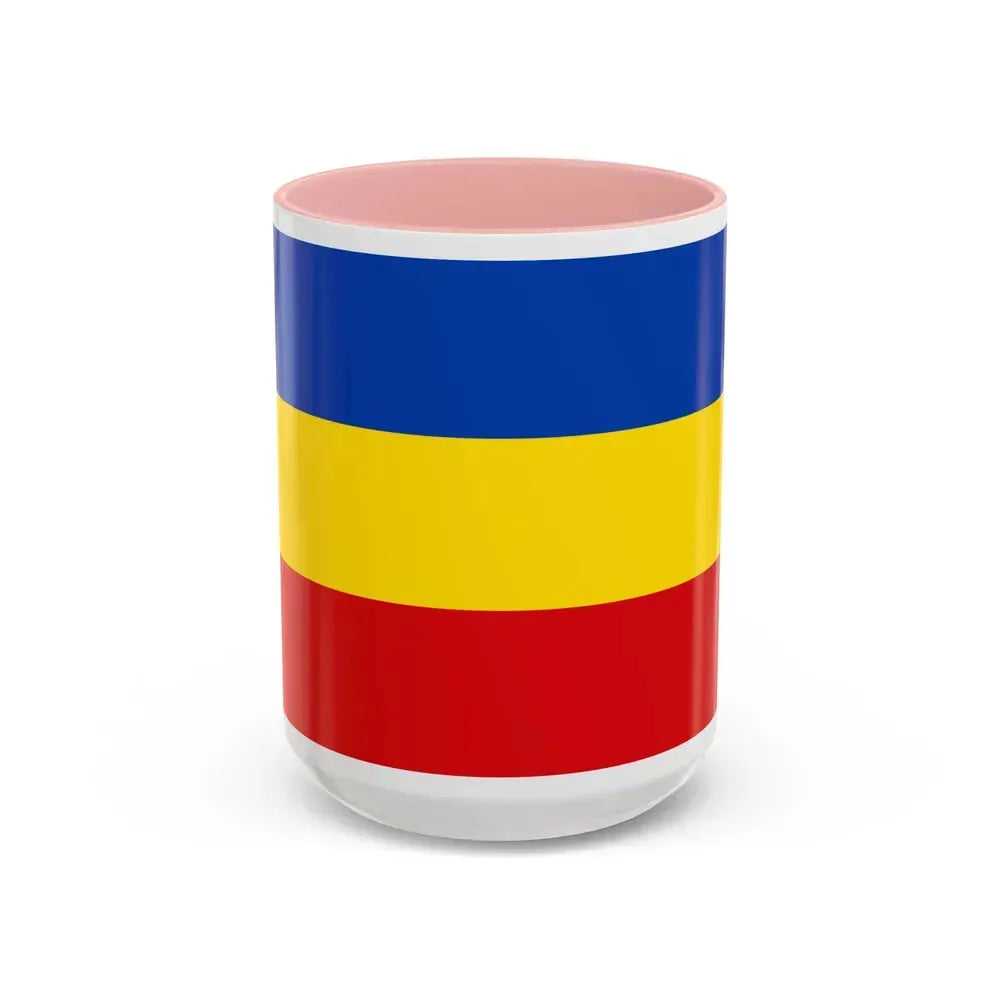 Flag of Delmenhorst Germany - Accent Coffee Mug 15oz Pink - Go Mug Yourself