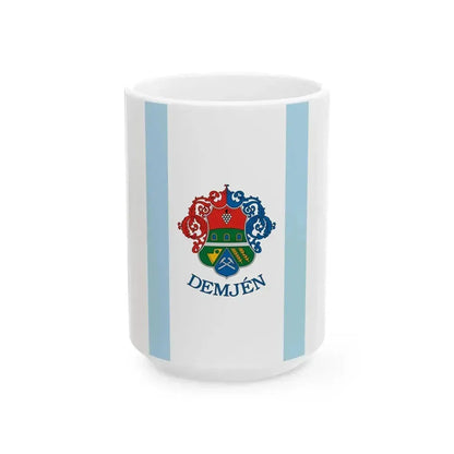 Flag of Demjen (Hungary) White Coffee Mug 15oz - Go Mug Yourself
