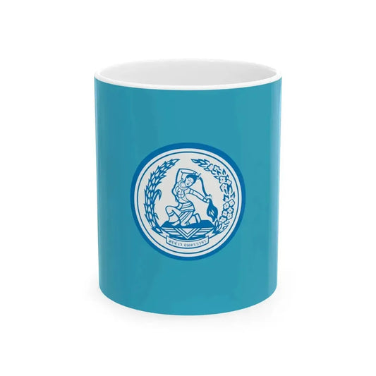 Flag of Democrat Party Thailand Variant (Thailand) White Coffee Mug 11oz - Go Mug Yourself