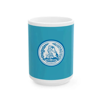 Flag of Democrat Party Thailand Variant (Thailand) White Coffee Mug 15oz - Go Mug Yourself