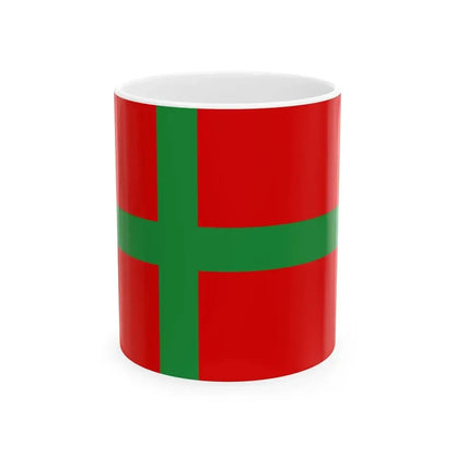 Flag of Denmark Bornholm (Denmark) White Coffee Mug 11oz - Go Mug Yourself