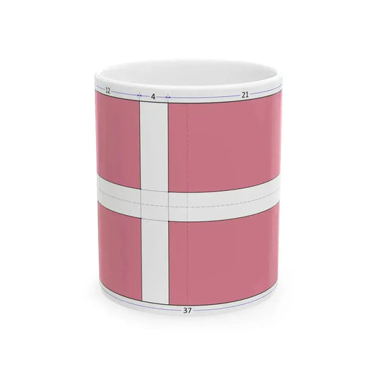 Flag of Denmark construction sheet (Denmark) White Coffee Mug 11oz - Go Mug Yourself