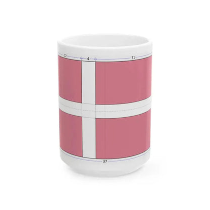 Flag of Denmark construction sheet (Denmark) White Coffee Mug 15oz - Go Mug Yourself