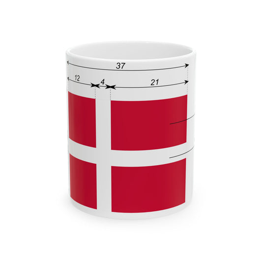 Flag of Denmark-proportions-da (Denmark) White Coffee Mug-11oz-Go Mug Yourself