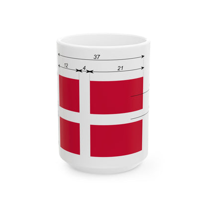 Flag of Denmark-proportions-da (Denmark) White Coffee Mug-15oz-Go Mug Yourself