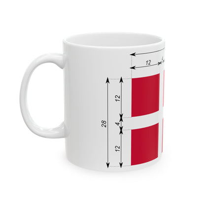 Flag of Denmark-proportions-da (Denmark) White Coffee Mug-Go Mug Yourself