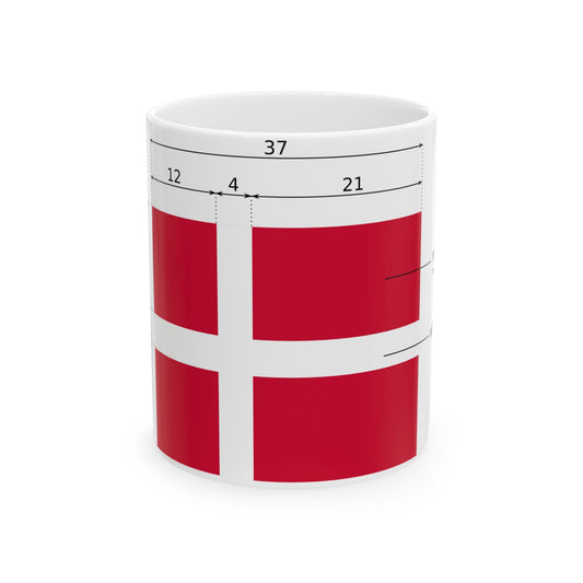 Flag of Denmark-proportions-en (Denmark) White Coffee Mug-11oz-Go Mug Yourself