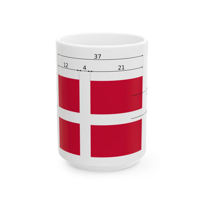 Flag of Denmark-proportions-en (Denmark) White Coffee Mug-15oz-Go Mug Yourself