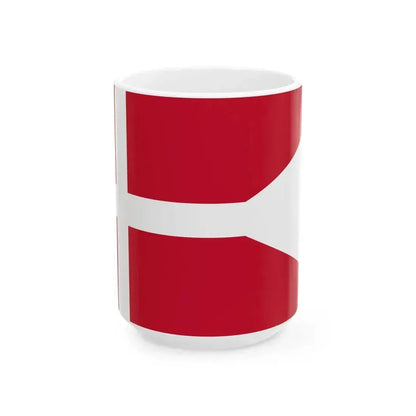 Flag of Denmark state (Denmark) White Coffee Mug 15oz - Go Mug Yourself