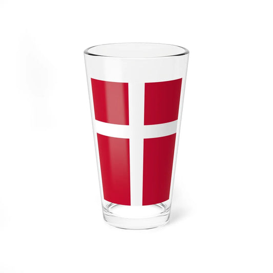 Flag of Denmark vertical (Denmark) Pint Glass 16oz 16oz - Go Mug Yourself