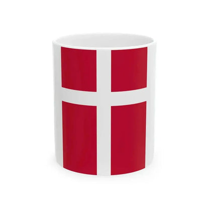 Flag of Denmark vertical (Denmark) White Coffee Mug 11oz - Go Mug Yourself