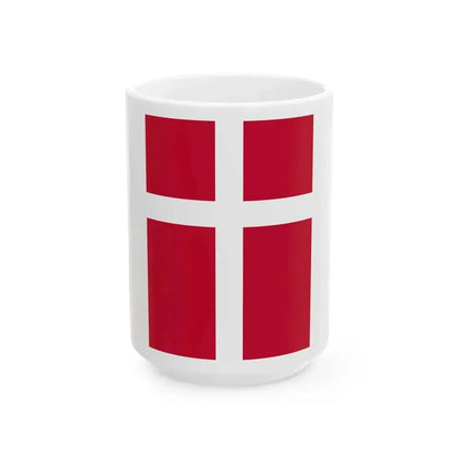 Flag of Denmark vertical (Denmark) White Coffee Mug 15oz - Go Mug Yourself