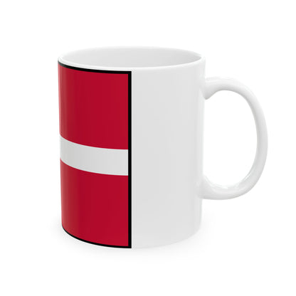 Flag of Denmark with border (Denmark) White Coffee Mug-Go Mug Yourself