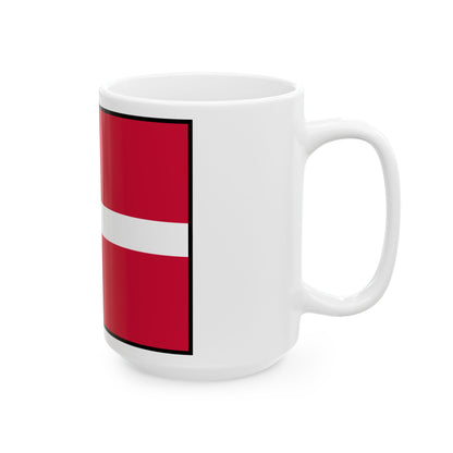 Flag of Denmark with border (Denmark) White Coffee Mug-Go Mug Yourself