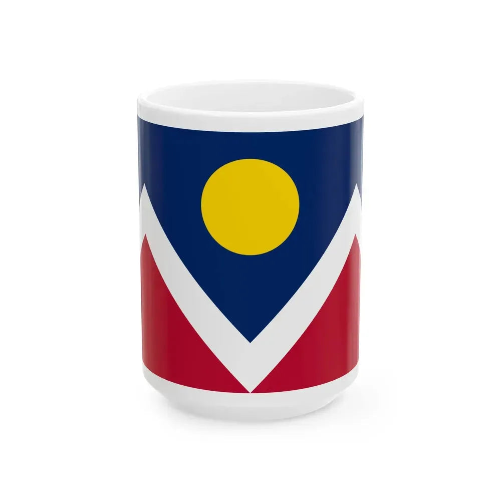 Flag of Denver Colorado (United States) White Coffee Mug 15oz - Go Mug Yourself
