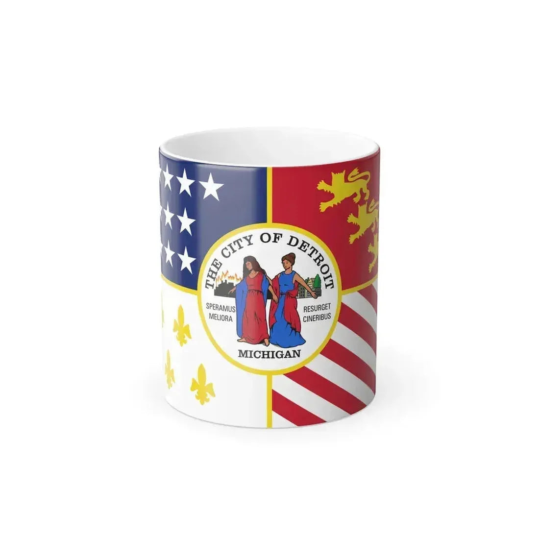 Flag of Detroit - Color Changing Coffee Mug 11oz - Go Mug Yourself