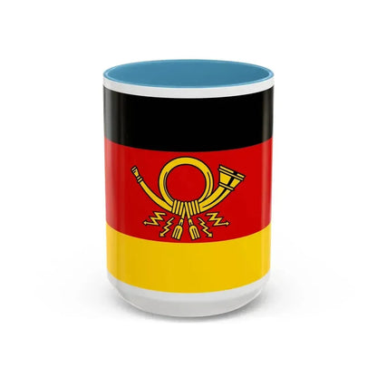Flag of Deutsche Bundespost Germany - Accent Coffee Mug 15oz Light Blue - Go Mug Yourself