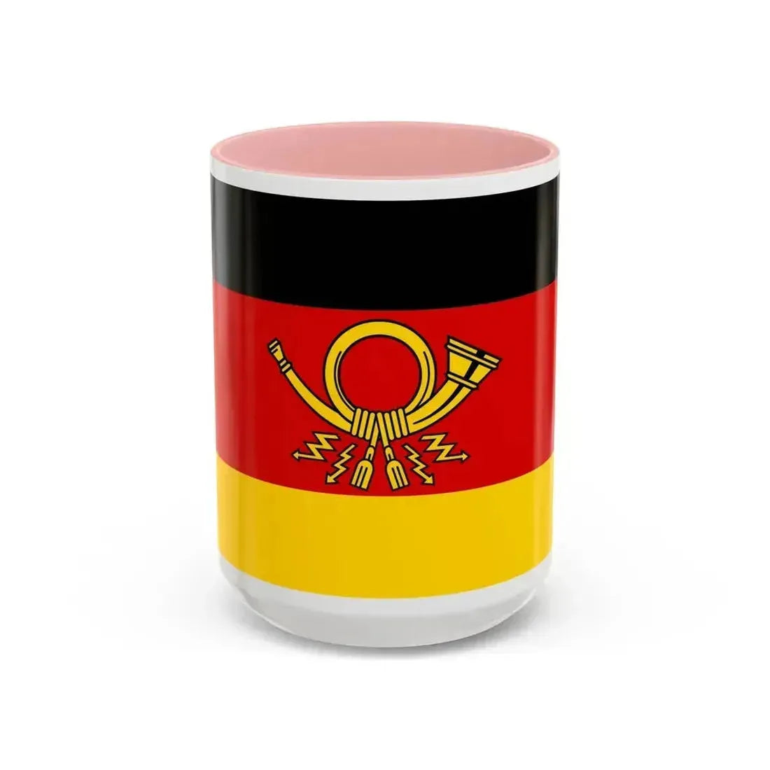 Flag of Deutsche Bundespost Germany - Accent Coffee Mug 15oz Pink - Go Mug Yourself