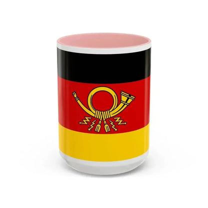 Flag of Deutsche Bundespost Germany - Accent Coffee Mug 15oz Pink - Go Mug Yourself