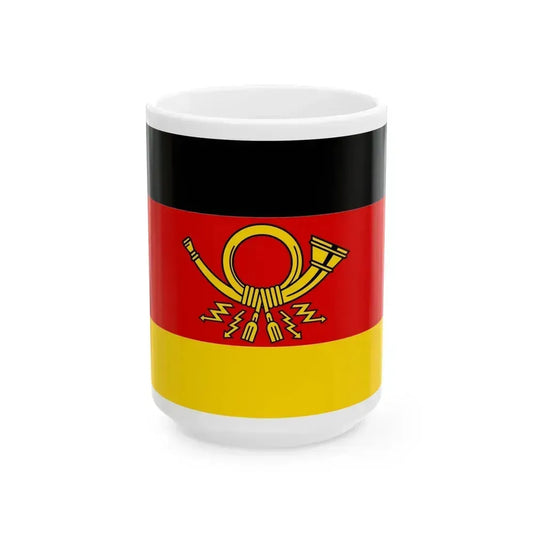 Flag of Deutsche Bundespost Germany - White Coffee Mug 15oz - Go Mug Yourself