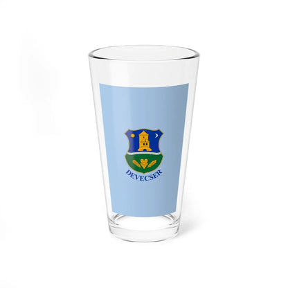 Flag of Devecser vertical (Hungary) Pint Glass 16oz 16oz - Go Mug Yourself