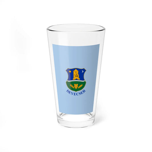 Flag of Devecser vertical (Hungary) Pint Glass 16oz 16oz - Go Mug Yourself