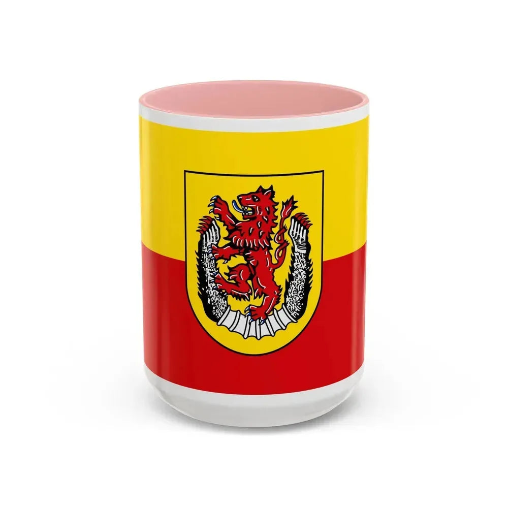 Flag of Diepholz Germany - Accent Coffee Mug 15oz Pink - Go Mug Yourself