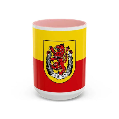 Flag of Diepholz Germany - Accent Coffee Mug 15oz Pink - Go Mug Yourself