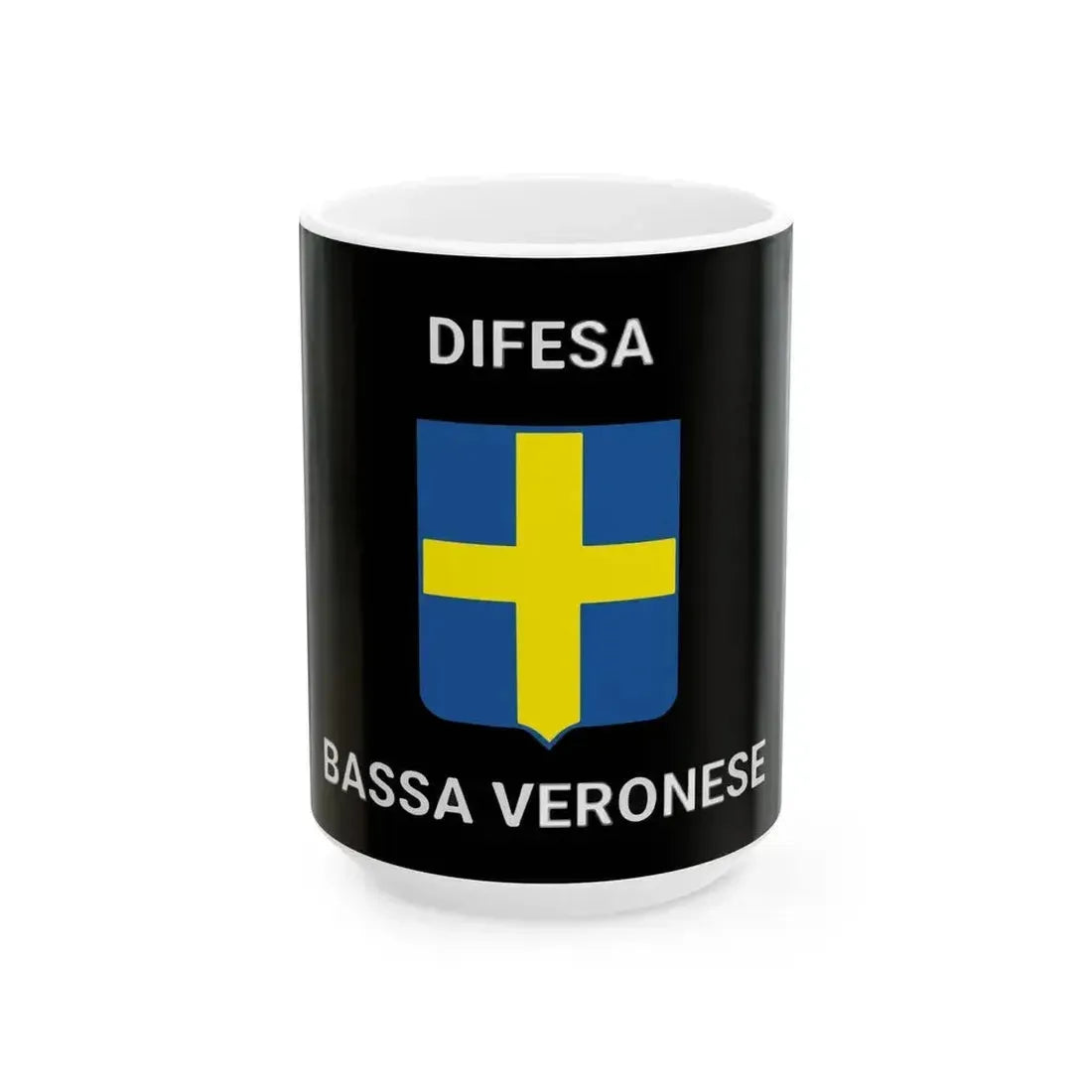 Flag of Difesa Bassa Veronese (Italy) White Coffee Mug 15oz - Go Mug Yourself