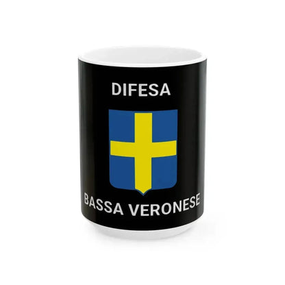 Flag of Difesa Bassa Veronese (Italy) White Coffee Mug 15oz - Go Mug Yourself