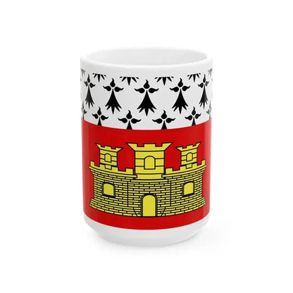 Flag of Dinan (France) White Coffee Mug 15oz - Go Mug Yourself