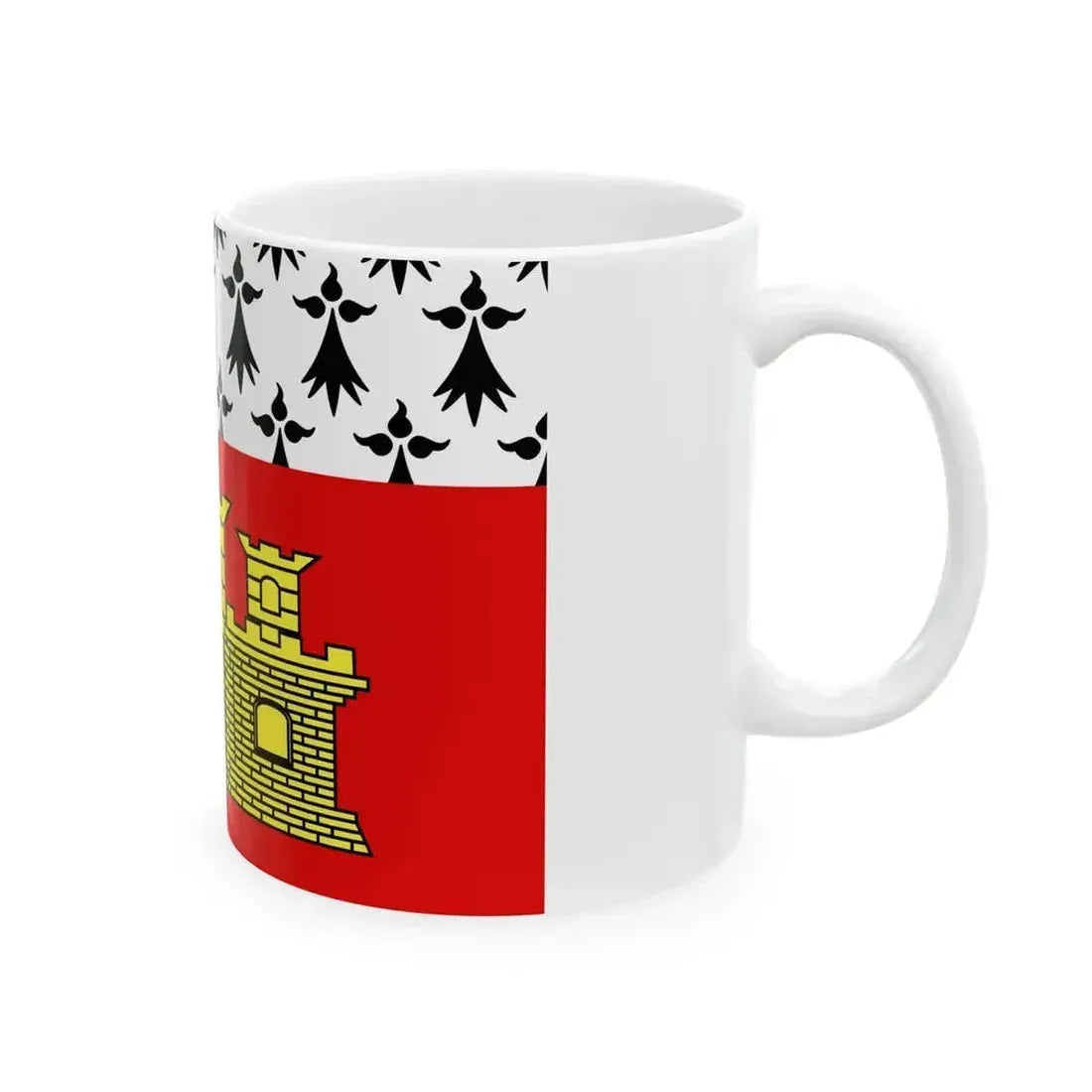 Flag of Dinan (France) White Coffee Mug - Go Mug Yourself